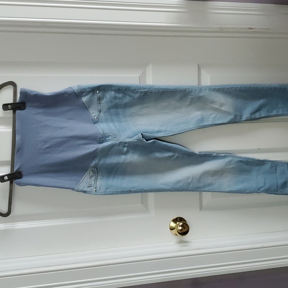 H&M Light Blue Maternity Skinny Jeans with Blue Panel